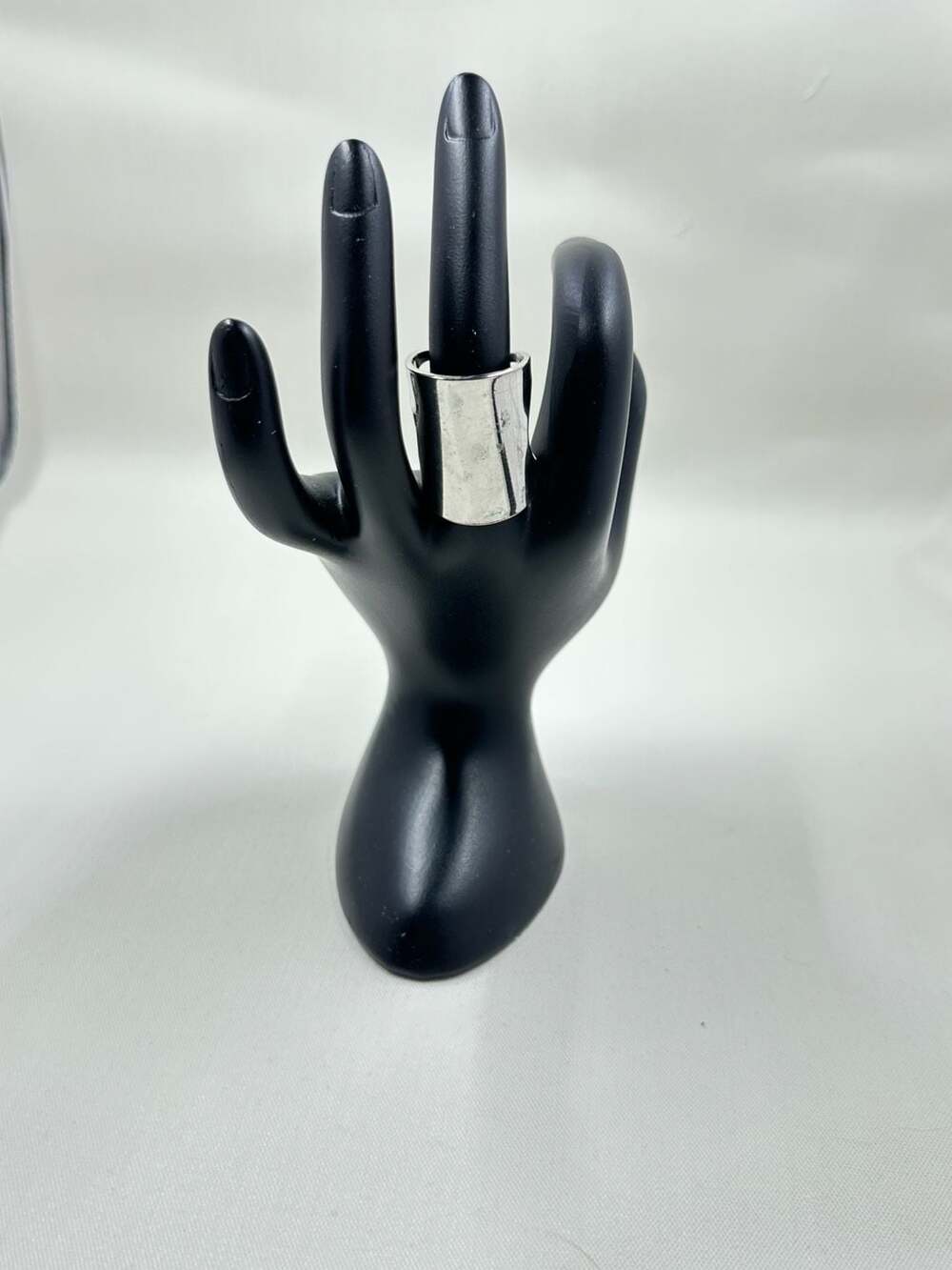 Minimalist Open Square Silver Tone Chunky Statement Ring